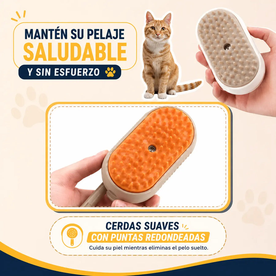Cepillo Vapor Pro: ¡90% Menos de Pelo en Casa!