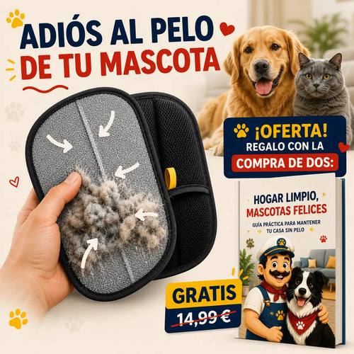 Manopla Quitapelos Reutilizable para Mascotas